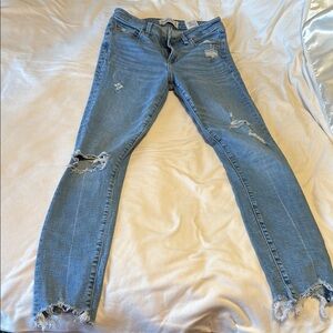 Women's Distressed Blue Jeans